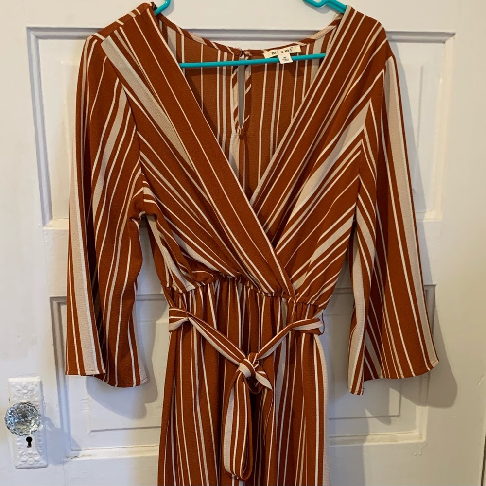 Orange Striped Jumpsuit